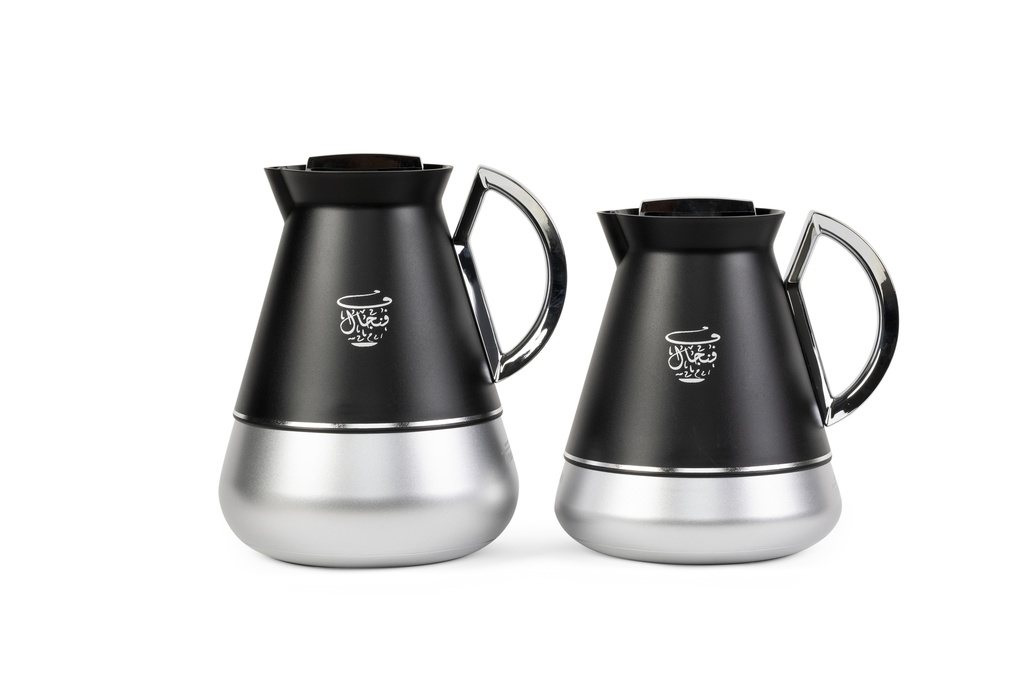 set of 2 heat-insulated coffee pots from Fenjal size 1 liter and 500 ml - Black